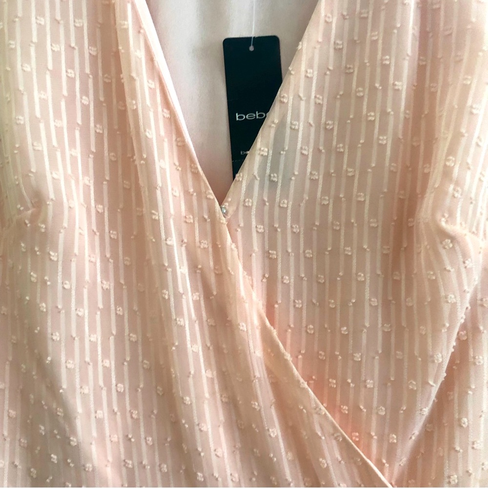 Bebe Faux Wrap Ruffled Front Dress SIZE 4 - Picture 9 of 13